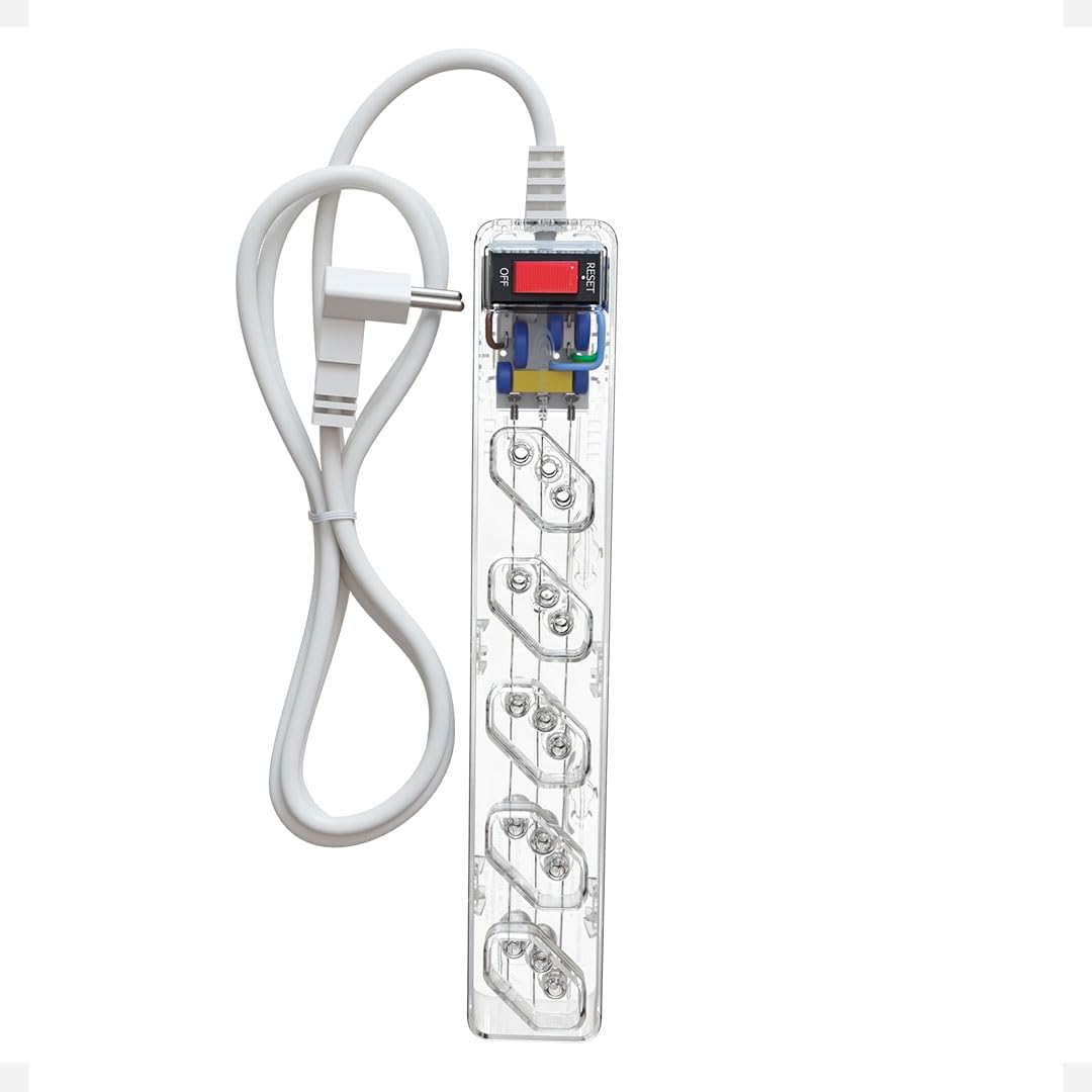 Filtro de Linha CLAMPER iCLAMPER Energia 5, 5 Tomadas, Proteção Contra Surtos Elétricos, 10A, Bivolt, Cabo 1m, Transparente - TekOfertas
