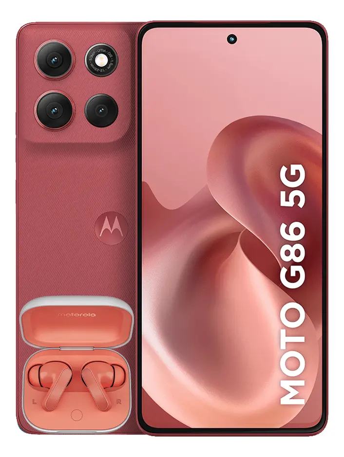 Smartphone Motorola Moto G86 5g + Moto Buds - 256gb 24gb (8gb Ram+16gb Ram Boost) Tela 1.5k Poled, 50mp Sony Camera Ois Moto Ai, Videos Em 4k, Ip68 + Ip69 - Vermelho - TekOfertas