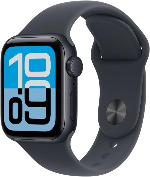 Apple Watch SE 3 GPS, Caixa em alumínio meia‑noite de 40 mm com Bracelete desportiva meia‑noite - P/M - TekOfertas