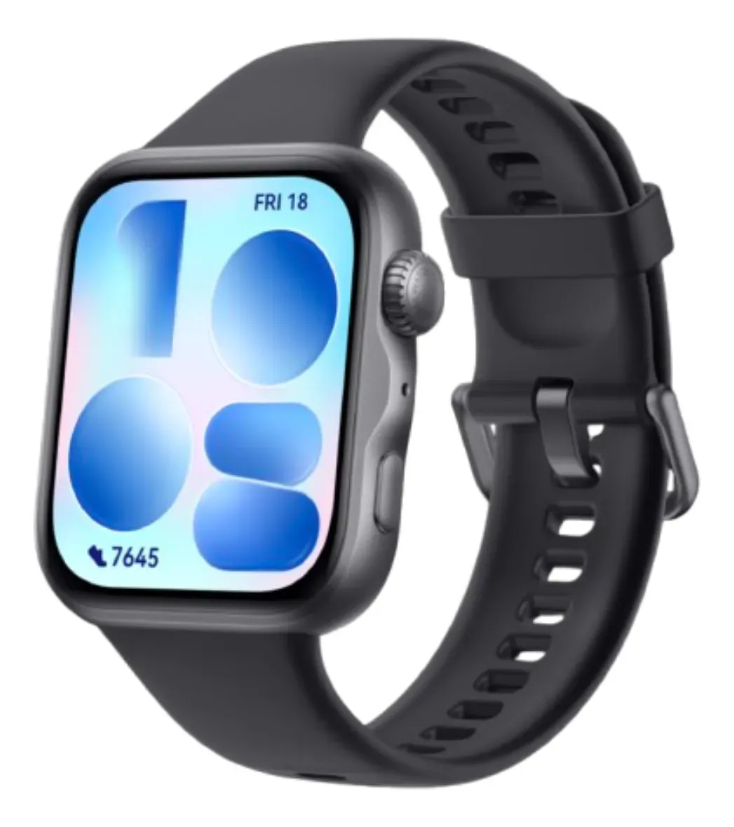 Huawei Watch Fit Watch Fit 5 tela de 1.82" com pulseira de fluoroelastómero cor preto y caixa color prateado - TekOfertas