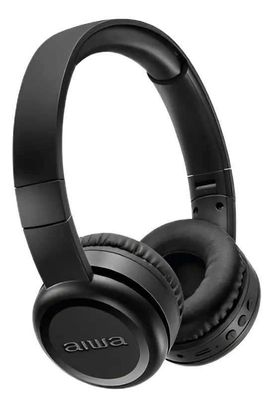Fone de Ouvido Headphone AIWA AWS-HP-03-B Bluetooth bateria com até 100 horas de duração Cor Preto - TekOfertas