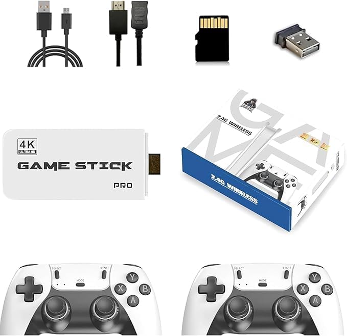 Mini Console Premium Retrô 4K Com 20000 Jogos, 23 Emuladores, 2 Controles Sem Fio, 64GB, Plug And Play, Compatível Com TV HDMI, Game M15 - TekOfertas