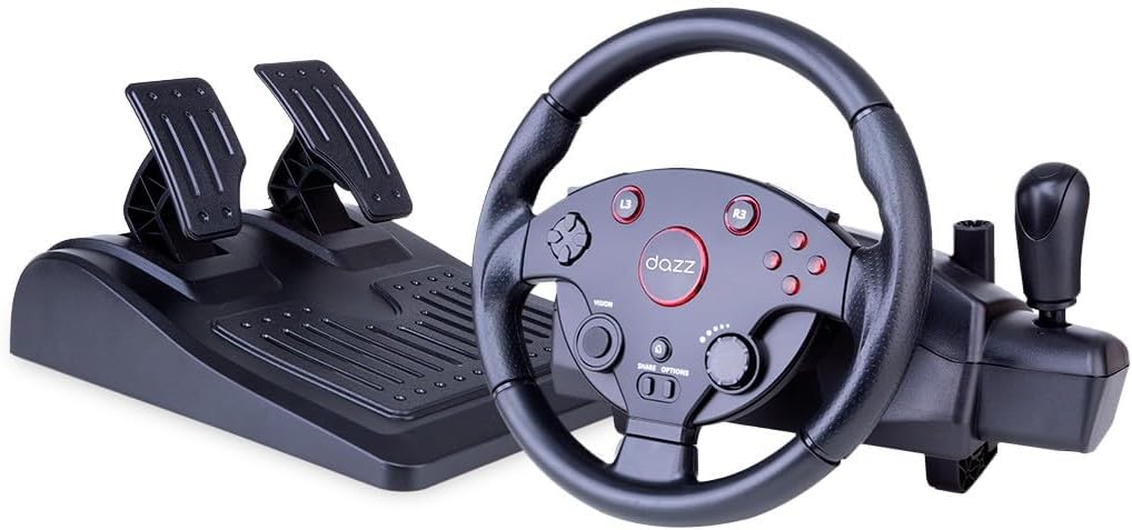 Volante & Pedal Force Driving PS4/PS3/PC/XBOXONE/XBOX360 Preto Dazz - TekOfertas