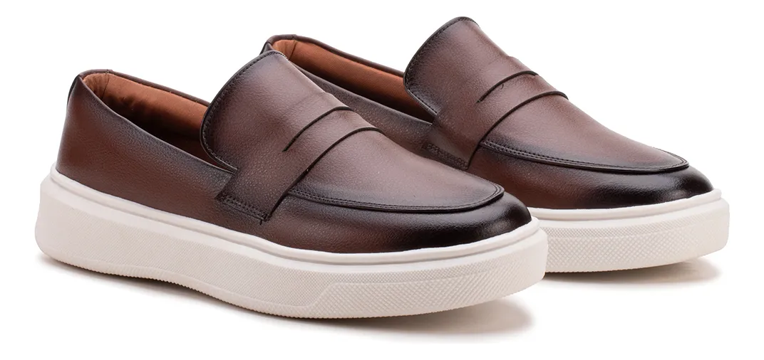 Sapato Masculino Mocassim Loafer Couro Casual Comfort Luxo - TekOfertas