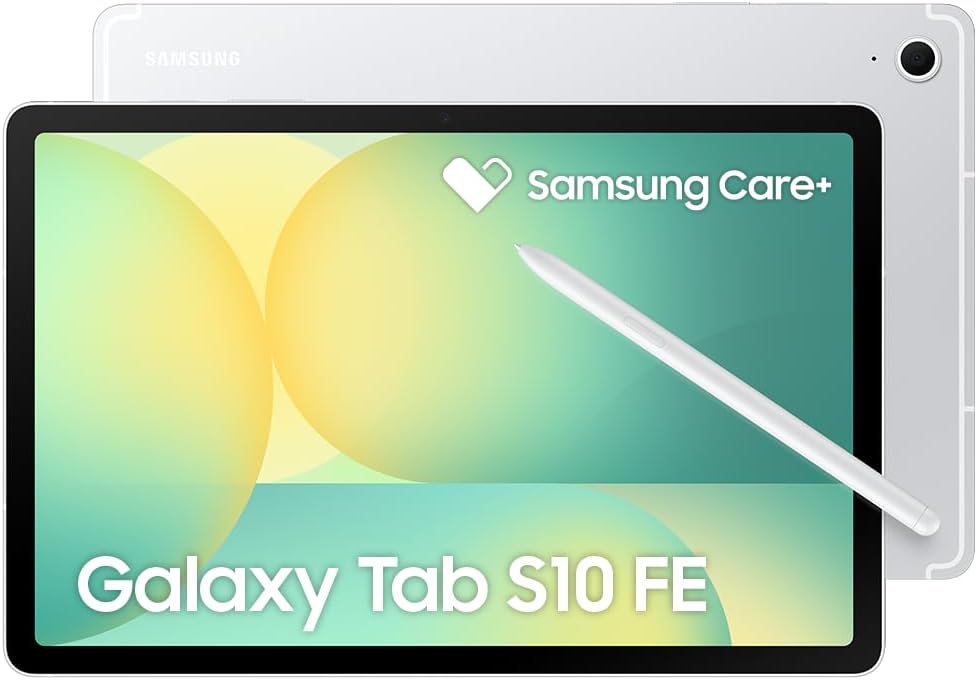 Tablet Samsung Galaxy Tab S10 FE, Prata, 128GB, 8GB RAM, Tela Imersiva de 10.9" 90Hz, Camera Traseira de 13MP, Câmera Frontal de 12MP Ultra Wide, Wifi 6, IP68, Android 15 - TekOfertas