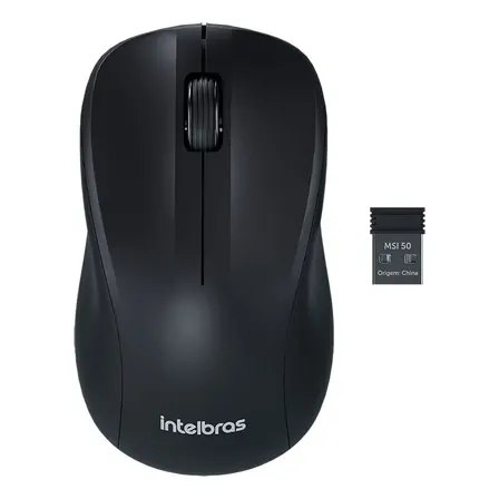 Mouse Sem Fio Intelbras Msi50 1200 Dpi Clique Silencioso Preto Com Pilha Inclusa - TekOfertas