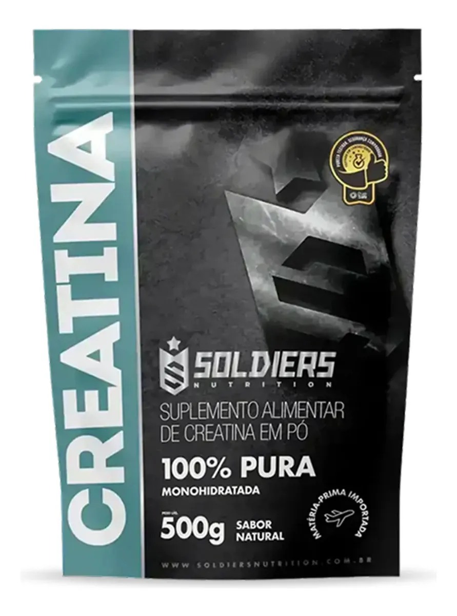 Creatina 500g Suplemento Monohidratada em pó 100% Pura - Soldiers Nutrition - TekOfertas