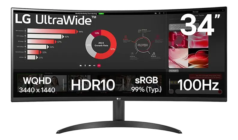 Monitor LG UltraWide 34” 100Hz - 34WR50QK-B - TekOfertas
