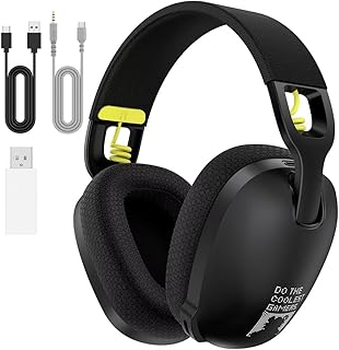 ONIKUMA GAMING Headset Gamer sem Fio para PS5, PS4, PC, 2.4GHz USB e Bluetooth 5.3, Preto, Over Ear - TekOfertas