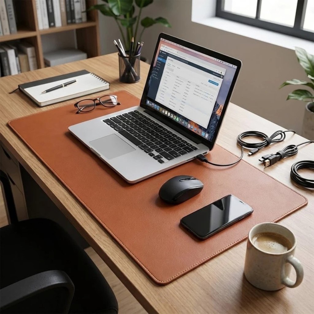Mouse Pad Desk Pad Couro Borda Costurada Gigante Antiderrapante Tapete Mesa Gamer Setup Trabalho Estudo Protetor Mesa - TekOfertas