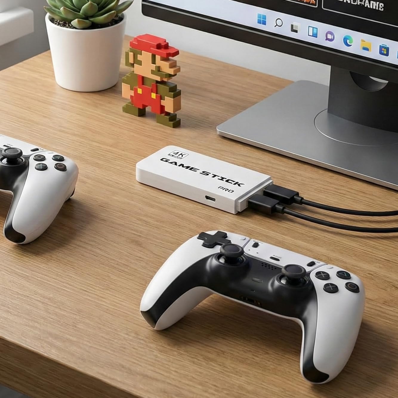 Mini Console Premium Retrô 4K Com 20000 Jogos, 23 Emuladores, 2 Controles Sem Fio, 64GB, Plug And Play, Compatível Com TV HDMI, Marca VARENZIA - TekOfertas