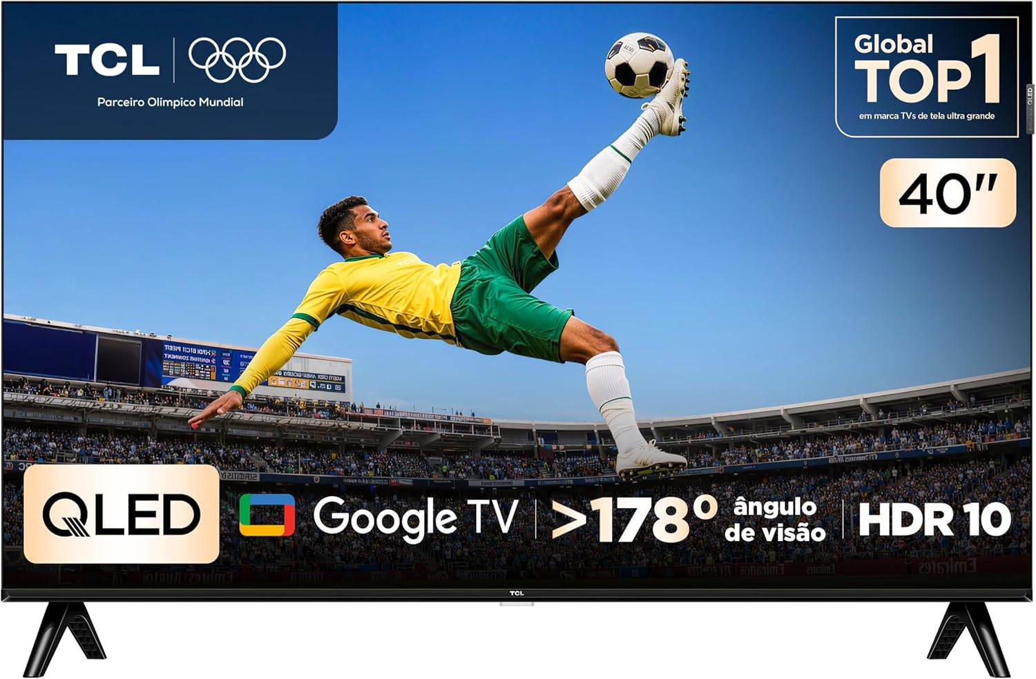 TCL, Smart TV, 40 Polegadas, FHD QLED, WiFi, Bluetooth, Google TV, 2 HDMI, HDR10, Dolby Audio, 40S5K - TekOfertas
