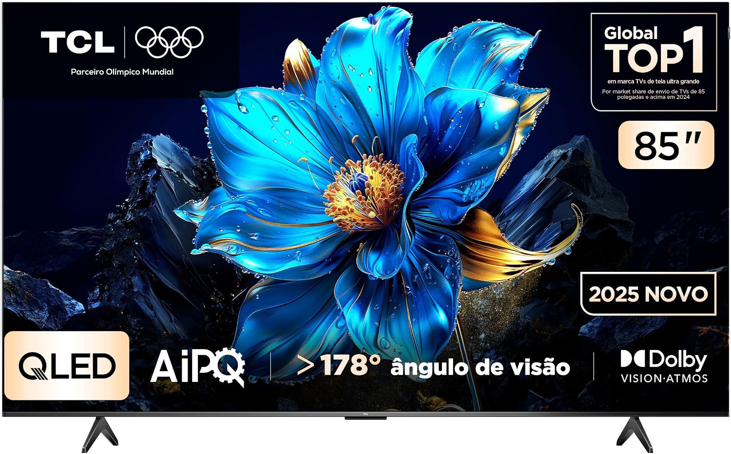Smart TV TCL 85 Polegadas QLED 4K P7K WiFi Bluetooth Google TV HDR10+ Dolby Atmos Dolby Vision 85P7K - TekOfertas