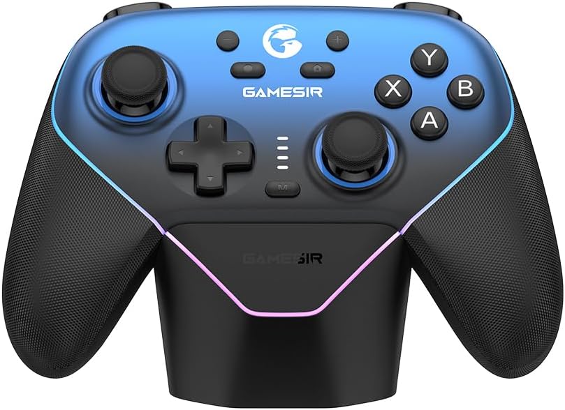 GameSir Super Nova Controle Sem Fio Bluetooth para PC/Switch/Switch 2/iOS/Android, 1000Hz, Hall Effect Anti-Drift, RGB, Dock de Carregamento, Controle Gamer Profissional - TekOfertas