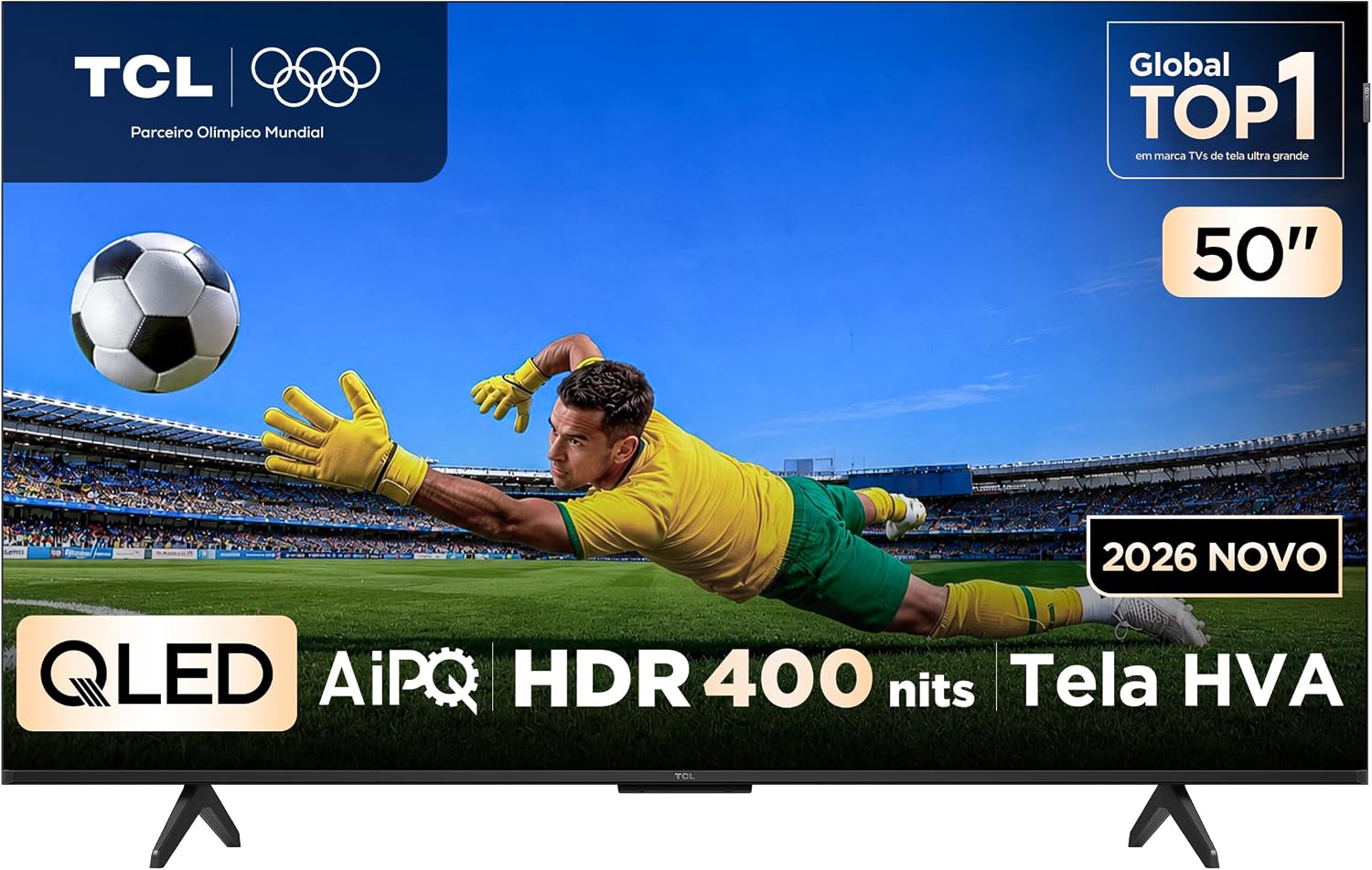 TCL ADVANCED 4K QLED TV 50", Google TV, Tela HVA, Design Slim, 120 Hz VRR, Processador AIPQ, Dolby Vision e HDR10+, 50P7L - TekOfertas