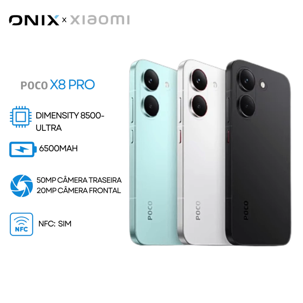 Poco X8 PRO 5G, Versão Global, MediaTek Dimensity 8500-Ultra, Bateria 6500mAh, Câmera 50MP - TekOfertas