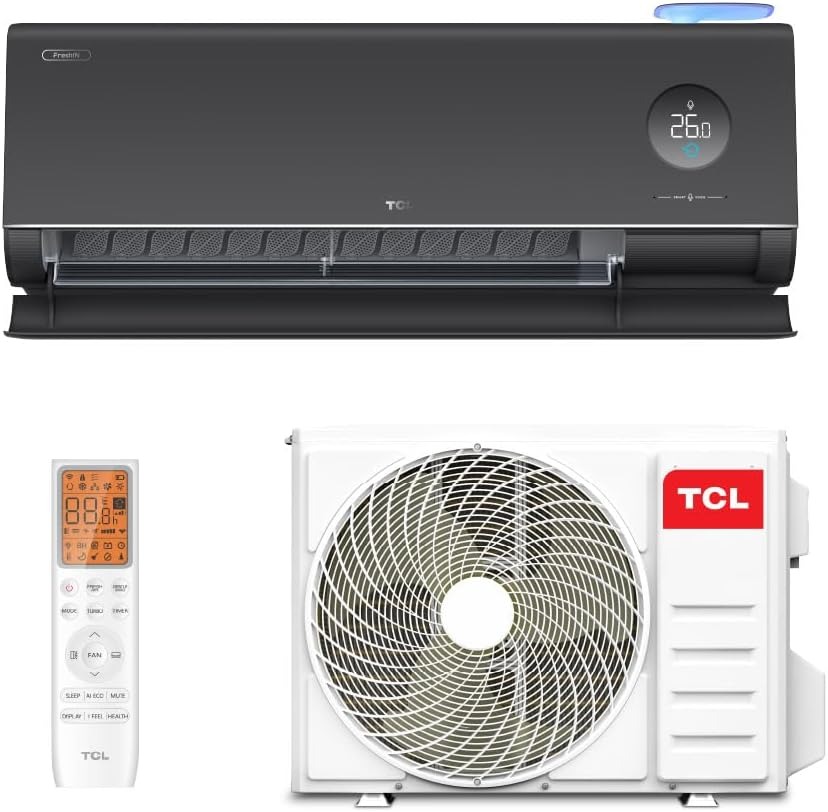 Ar Condicionado Split Hi Wall TCL FreshIN 3.0 Inverter Preto 12.000 Btus Frio 220v R-32 - TekOfertas