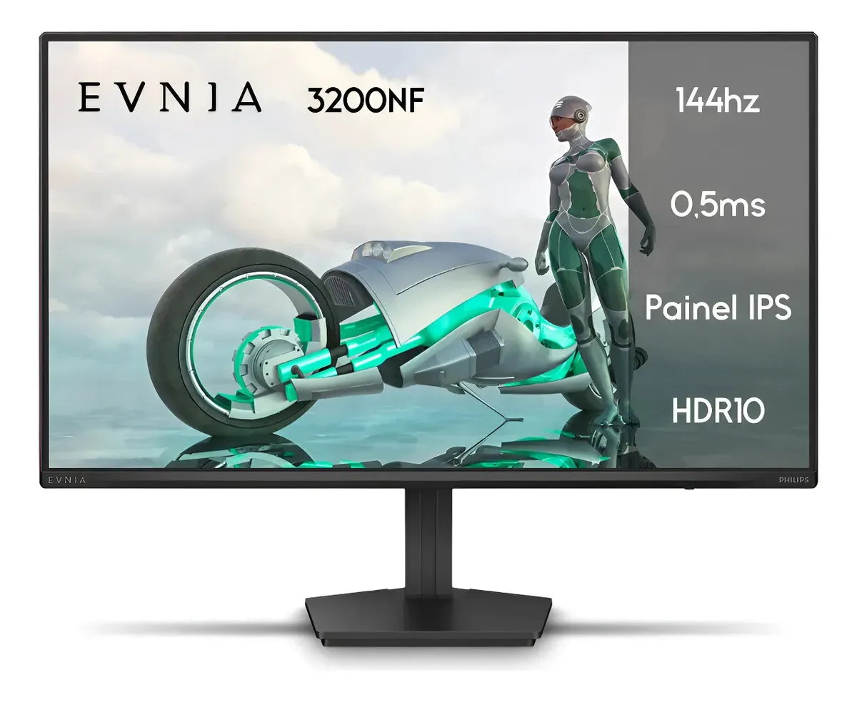 Monitor Gamer Phillips 24 Evnia Ips 144hz 0.5ms Wide Fullhd Preto 127/220v - TekOfertas