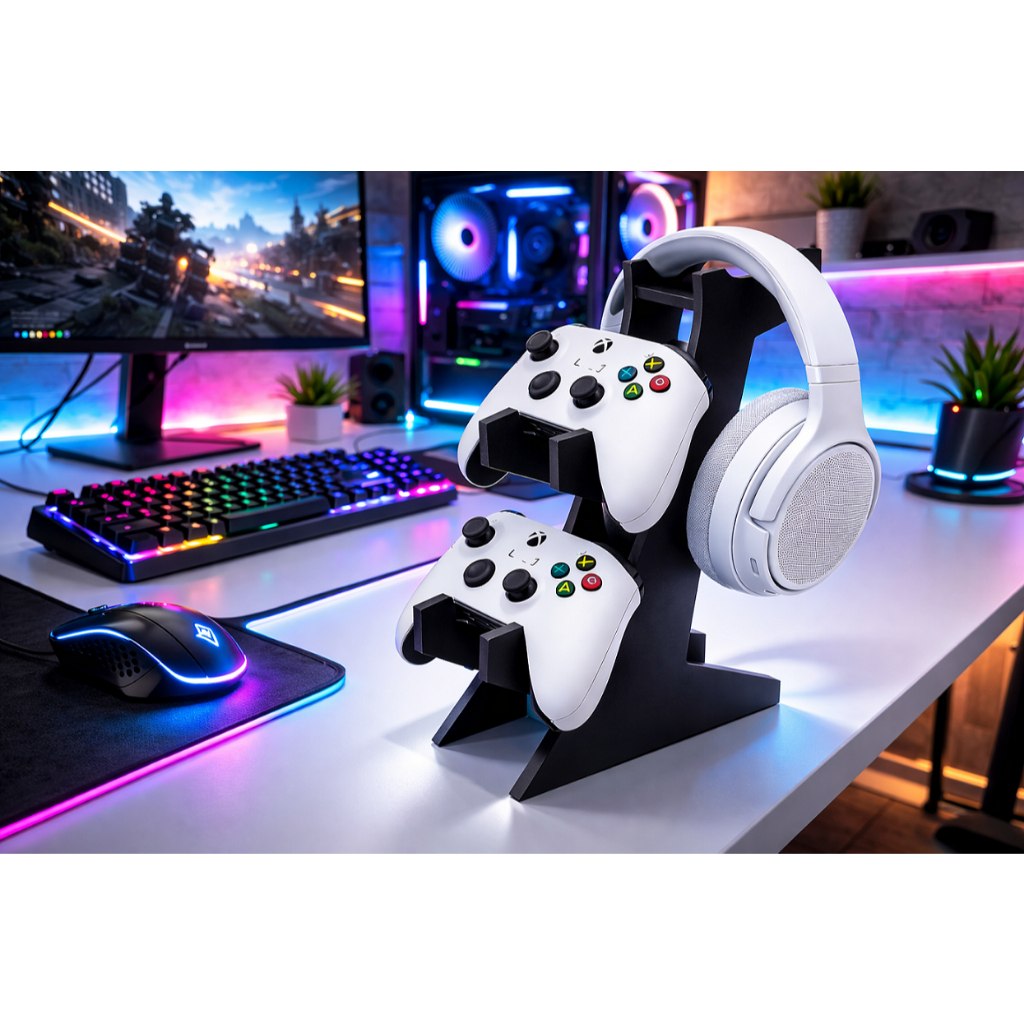 Suporte Gamer Porta Controle Videogame Para Ps4 Xbox Ps5 Fone de Ouvido Headset - TekOfertas